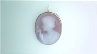 Broche Sommer Mujer PEZZI UNICI in Oro amarillo Calcedonio CAMMEO DAMA CON FIORE - CAMMEO DAMA CON FIORE